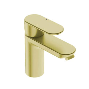 Liquid Red Solace Champagne Gold Basin Mixer (110mm)