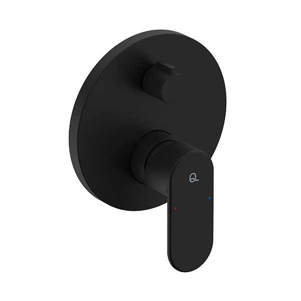 Liquid Red Matt Black Solace Concealed Diverter Mixer