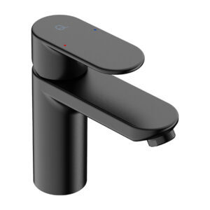 Liquid Red Solace Matt Black Basin Mixer (110mm)