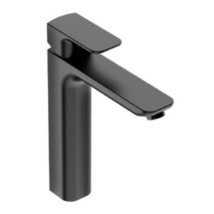 Liquid Red Matt Black Valour 210mm Basin Mixer